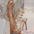 Elegant Crystal Butterfly Ankle Strap Sandals for Women - Chic Rhinestone Heels for Weddings and Prom
